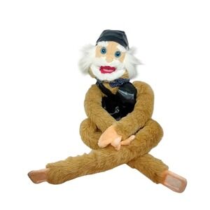 Vintage 90s Sunny & Co Full Body Wrap Around Grandpa Monkey Biker Puppet 40"